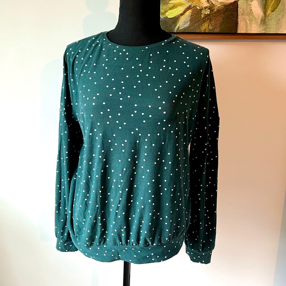Green Polkadot Soft Sleep Shirt